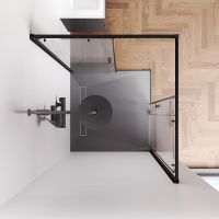 Душевой уголок AM.PM X-Joy 100х100 профиль Черный матовый стекло прозрачное арт-W94G-403-100100-BТ1К — фото 5, Квадратные душевые уголки