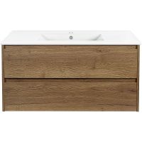 Тумба под раковину Vincea Gio 100 подвесная T.Oak арт-VMC-2G100TO — фото 2, Тумбы под раковину