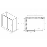 Душевой уголок Abber Komfort 150x90 профиль Черный стекло прозрачное арт-AG93150B-S92B — фото 3, Прямоугольные душевые уголки