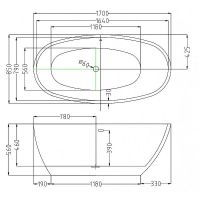 Акриловая ванна Esbano Sophia 170x85 Белая без гидромассажа арт-ESVASOPHW — фото 4, Акриловые ванны