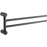 Полотенцедержатель Haiba поворотный Черный матовый арт-HB8412-7 — фото 1, Полотенцедержатели