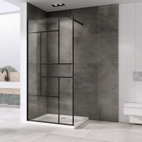 Душевая перегородка Abber Immer Offen 120 профиль Черный стекло прозрачное арт-AG63120B — фото 1, Душевые перегородки