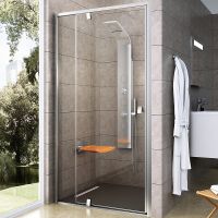 Душевая дверь Ravak Pivot PDOP2-100 профиль Сатин ручка Хром стекло Transparent арт-03GA0U00Z1 — фото 1, Распашные душевые двери