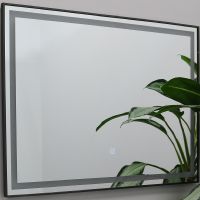 Зеркало Fixsen Led 80х60 с подсветкой Графит с сенсорным выключателем и диммером арт-FX-2080F — фото 1, Зеркала в ванную комнату