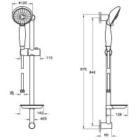 Душевой гарнитур Vitra Cozy 5F Хром арт-A45682EXP — фото 2, Душевые гарнитуры на штанге