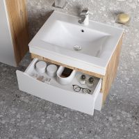 Тумба с раковиной Iddis Cloud 60 подвесная Белая матовая Дуб золотистый арт-CLO60Y0i95K — фото 4, Тумбы с раковиной