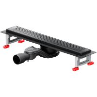 Душевой лоток AM.PM MasterFlow 50 с Черной матовой решеткой Cut Gradient арт-W01SC-P11-050-01BM — фото 1, Душевые лотки