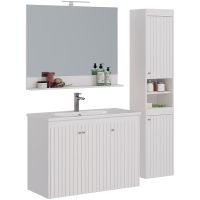 Тумба под раковину Lemark Romance 100 подвесная Белый глянец арт-LM07R100T — фото 7, Тумбы под раковину