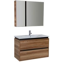 Зеркальный шкаф Creavit Verti 100 с подсветкой Орех арт-VE1100.00.VV — фото 2, Зеркальные шкафы в ванную