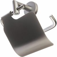 Держатель туалетной бумаги Nofer Line с крышкой Хром матовый арт-16500.S — фото 1, Держатели туалетной бумаги