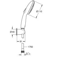 Душевой гарнитур Grohe Tempesta 110 Хром арт-27849003 — фото 4, Душевые гарнитуры на держателе