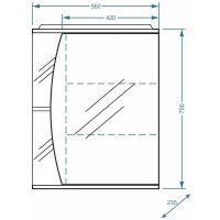 Зеркальный шкаф Stella Polar Волна Лана 55 с подсветкой Белый арт-SP-00000044 — фото 4, Зеркальные шкафы в ванную