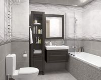 Керамическая плитка Cersanit Haiku Рельеф серый HIU092D настенная 25х75 см арт-HIU092D-53 — фото 2, Керамическая плитка