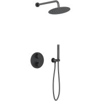 Душевая система Vincea с термостатом Черная матовая арт-VSFW-101TMB — фото 1, Встраиваемые душевые комплекты