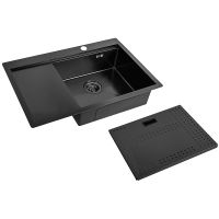 Кухонная мойка ZorG Master 78 с накладкой Графит арт-ZM N-7852-R GRAFIT — фото 1, Кухонные мойки