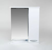 Зеркало со шкафом VIANT Прага 55 R Белое арт-VPRA55-ZSHR — фото 2, Зеркальные шкафы в ванную