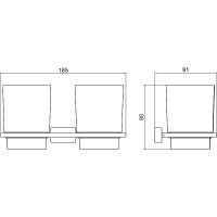 Стакан для зубных щеток Schein Klimt двойной Золото матовое арт-9232BG — фото 2, Стаканы для зубных щеток