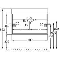 Тумба под раковину Jacob Delafon Vivienne 80 подвесная Белая глянцевая арт-EB1667-J5-J5 — фото 3, Тумбы под раковину