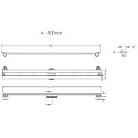 Душевой лоток Berges Super Slim 800 с решеткой Золото глянец арт-092054 — фото 12, Душевые лотки
