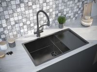 Кухонная мойка Paulmark Gerberg 78F Uni Вороненая сталь арт-PM217844-GM — фото 3, Кухонные мойки