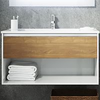 Тумба с раковиной SanVit Контур 80 с фактурой под дерево подвесная Манзония кофейная арт-kkont080 — фото 1, Тумбы с раковиной