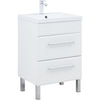 Тумба под раковину Aquanet Лукка 58 подвесная Белая глянцевая арт-302396 — фото 3, Тумбы под раковину