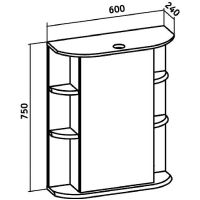Зеркальный шкаф Runo Гиро 60 R с подсветкой Белый арт-00000000025 — фото 3, Зеркальные шкафы в ванную
