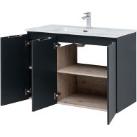 Тумба под раковину Aquanet Алвита New 100 подвесная Антрацит арт-277531 — фото 2, Тумбы под раковину