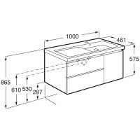 Тумба под раковину Roca Domi 100 R подвесная Белый глянец арт-A857478806 — фото 14, Тумбы под раковину