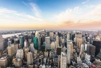 Фреска Ortograf Небоскребы 30819 Фактура бархат FX Флизелин (4*2,7) Бежевый/Голубой, Город арт-30819 (бархат FX) — фото 2, Фрески