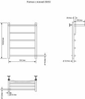 Электрический полотенцесушитель Aquanet Romeo 60х50 R с полкой Хром арт-281990 — фото 2, Электрические полотенцесушители