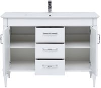 Тумба с раковиной Aquanet Селена 120 Белая Патина серебро арт-233696 — фото 5, Тумбы с раковиной