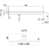 Верхний душ Paffoni Syncro ZSOF075CR/ZSOF063CR Хром арт-ZSOF075CR + ZSOF063CR — фото 4, Верхние души