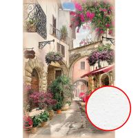 Фреска Ortograf Городской пейзаж 30502 Фактура бархат FX Флизелин (1,8*2,7) Бежевый/Розовый, Город/Цветы арт-30502 (бархат FX) — фото 1, Фрески