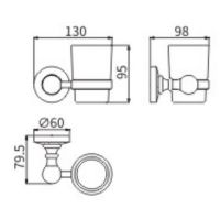 Стакан для зубных щеток CeramaLux Caps Хром арт-51302 — фото 2, Стаканы для зубных щеток