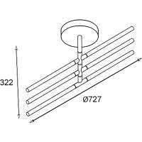 Потолочный светильник Crystal Lux Белый Черный арт-LARGO PL32W D730 BLACK — фото 3, Подвесные светильники