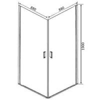 Душевой уголок Orange 90x90 профиль Хром стекло прозрачное арт-E04-090TCR — фото 7, Квадратные душевые уголки