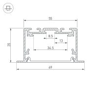 Профиль алюминиевый Arlight встраиваемый Черный арт-033534 — фото 3, Профили для светодиодных лент