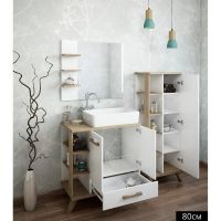 Зеркало Sanflor Ингрид 80 Белое арт-С000005875 — фото 1, Зеркала в ванную комнату