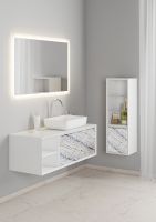 Шкаф пенал SanVit Стайл 32 в цвете Ral подвесной Желтый глянец арт-pstyle — фото 5, Пеналы для ванной комнаты