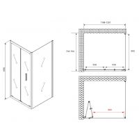 Душевой уголок Abber Sonnenstrand 120x75 профиль Черный стекло прозрачное арт-AG07120B-S75B — фото 5, Прямоугольные душевые уголки