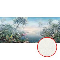 Фреска Ortograf Its Jungle 33661 Фактура флок FLK Флизелин (7*3) Синий/Разноцветный, Деревья/Цветы/Птицы арт-33661 (флок FLK) — фото 1, Фрески