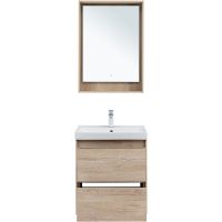 Тумба под раковину Aquanet Милан 60 подвесная Дуб светлый арт-336382 — фото 12, Тумбы под раковину