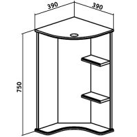 Зеркало Runo Браво 40 угловое с подсветкой Белое арт-00000000949 — фото 4, Зеркала в ванную комнату