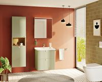 Зеркальный шкаф Vitra 60 R с подсветкой Антрацит глянцевый арт-66910 — фото 4, Зеркальные шкафы в ванную