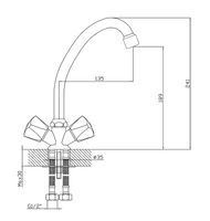 Смеситель для кухни Viko Хром арт-V-1803 — фото 2, Смесители для кухни