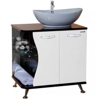 Тумба под раковину Bellezza Рио 70 R Черная Белая арт-4633611241263 — фото 1, Тумбы под раковину