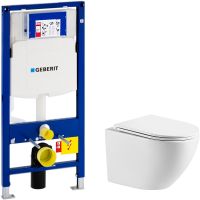 Комплект унитаза WellWant Aura WWU01121WK с инсталляцией Geberit Duofix Sigma UP320 111.300.00.5 с сиденьем Микролифт арт-WWU01121WK+111.300.00.5 — фото 1, Комплекты унитаз + инсталляция