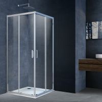 Душевой уголок Vincea Alpha 100x100 профиль Хром стекло прозрачное арт-VSS-3AL100CL — фото 2, Квадратные душевые уголки