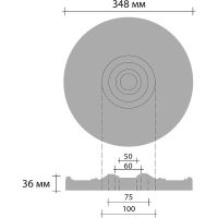 Розетка потолочная Decomaster 348x36x348 мм арт-DM-0361A — фото 2, Розетки потолочные